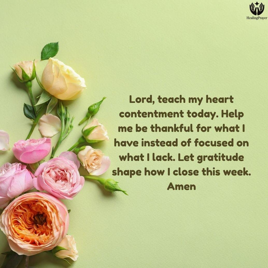 A Prayer for Contentment and Thankfulness on Friday