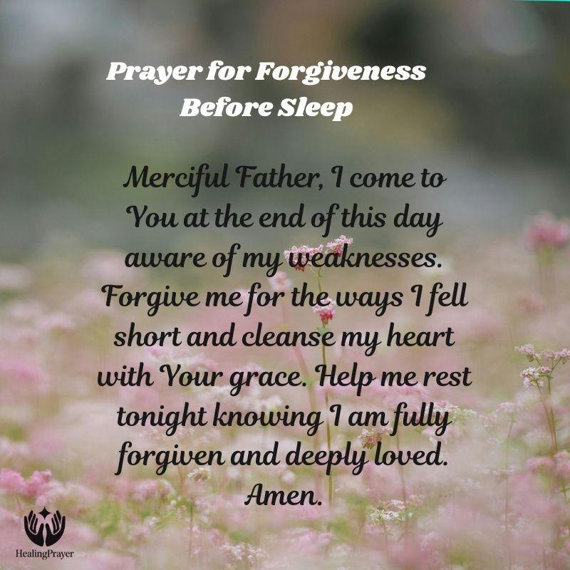 Prayer for Forgiveness Before Sleep