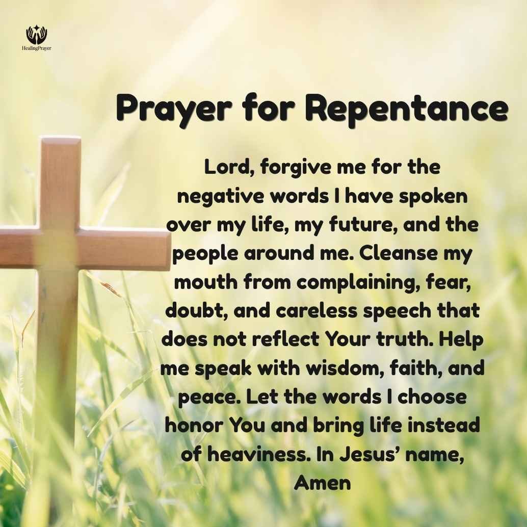 Prayer of Repentance for Negative Words and Confessions