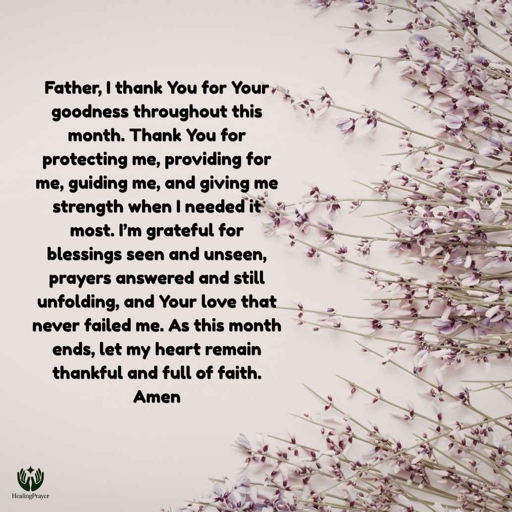 End of the Month Thanksgiving Prayer Points with Scriptures