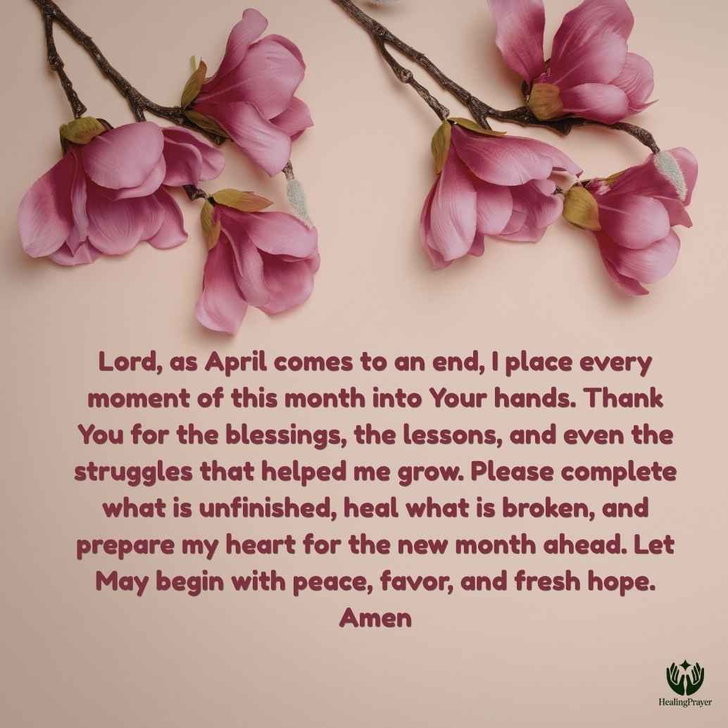 Prayer for the Last Day of the Month of April