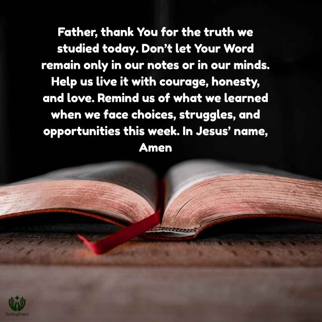 Closing Prayer for Bible Study