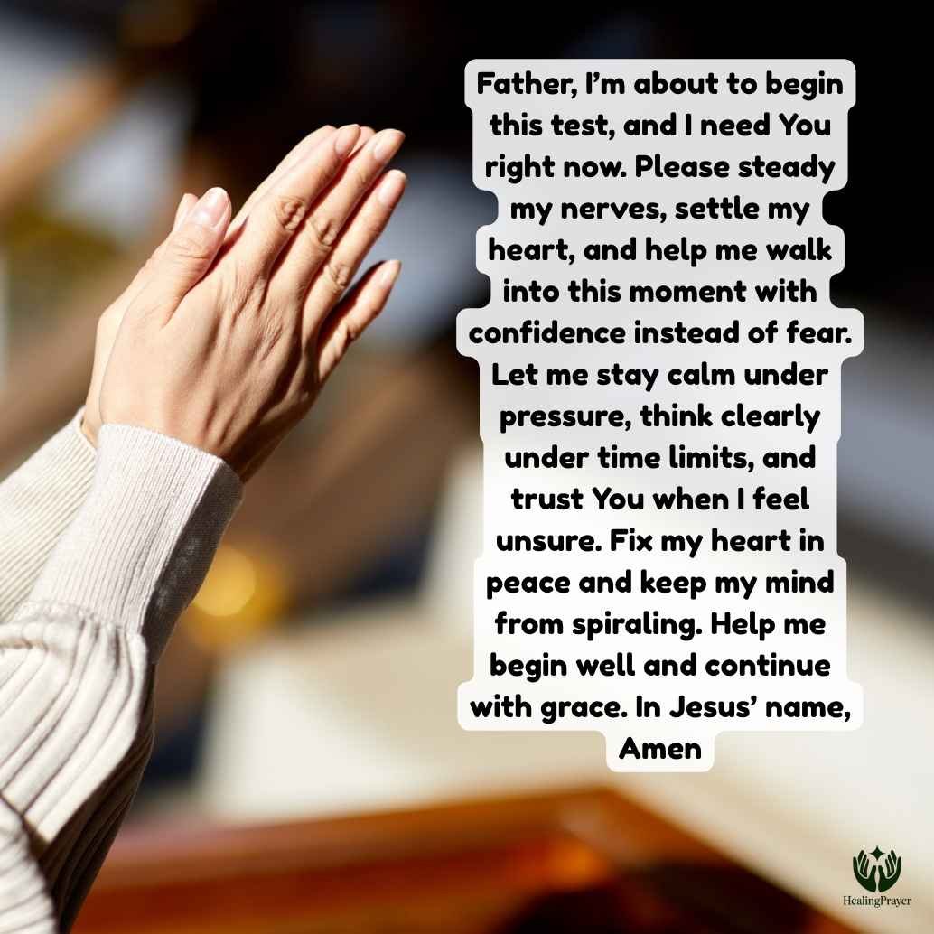 Last-Minute Prayer Before a Test for Confidence and Steady Nerves