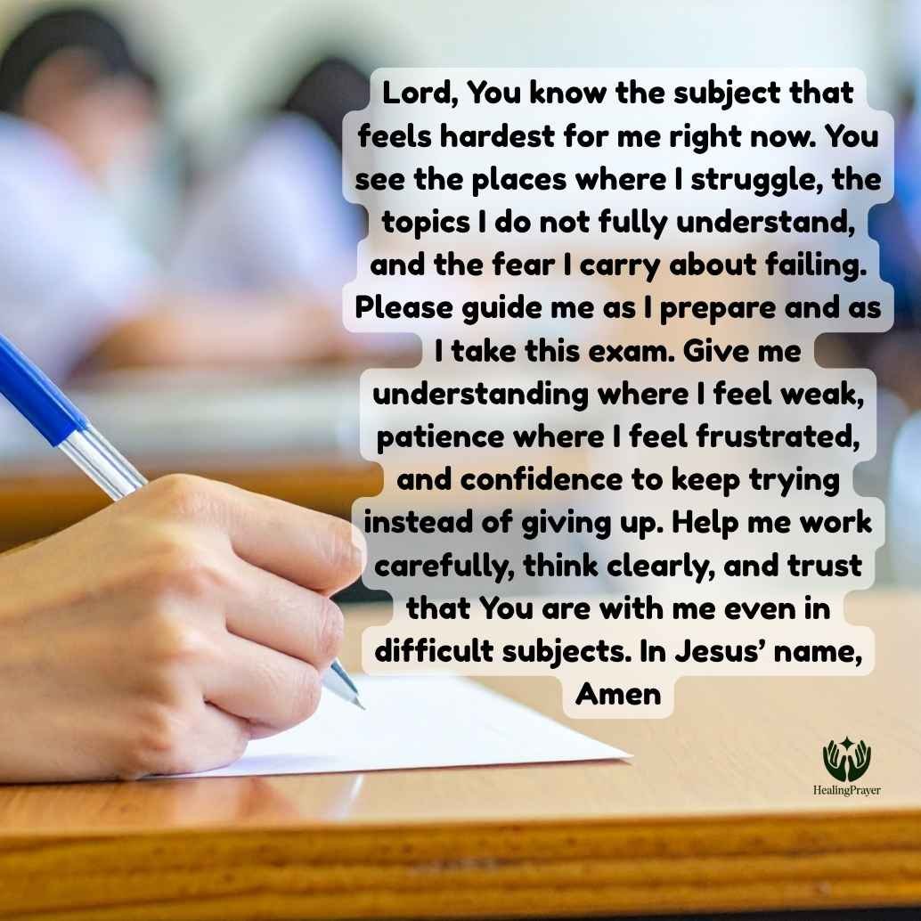 Prayer for Successful Testing and Exams in Difficult Subjects