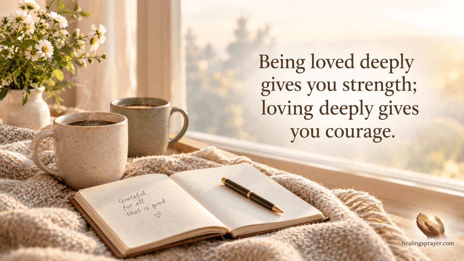 Cozy morning scene representing deep romantic love quotes for couples