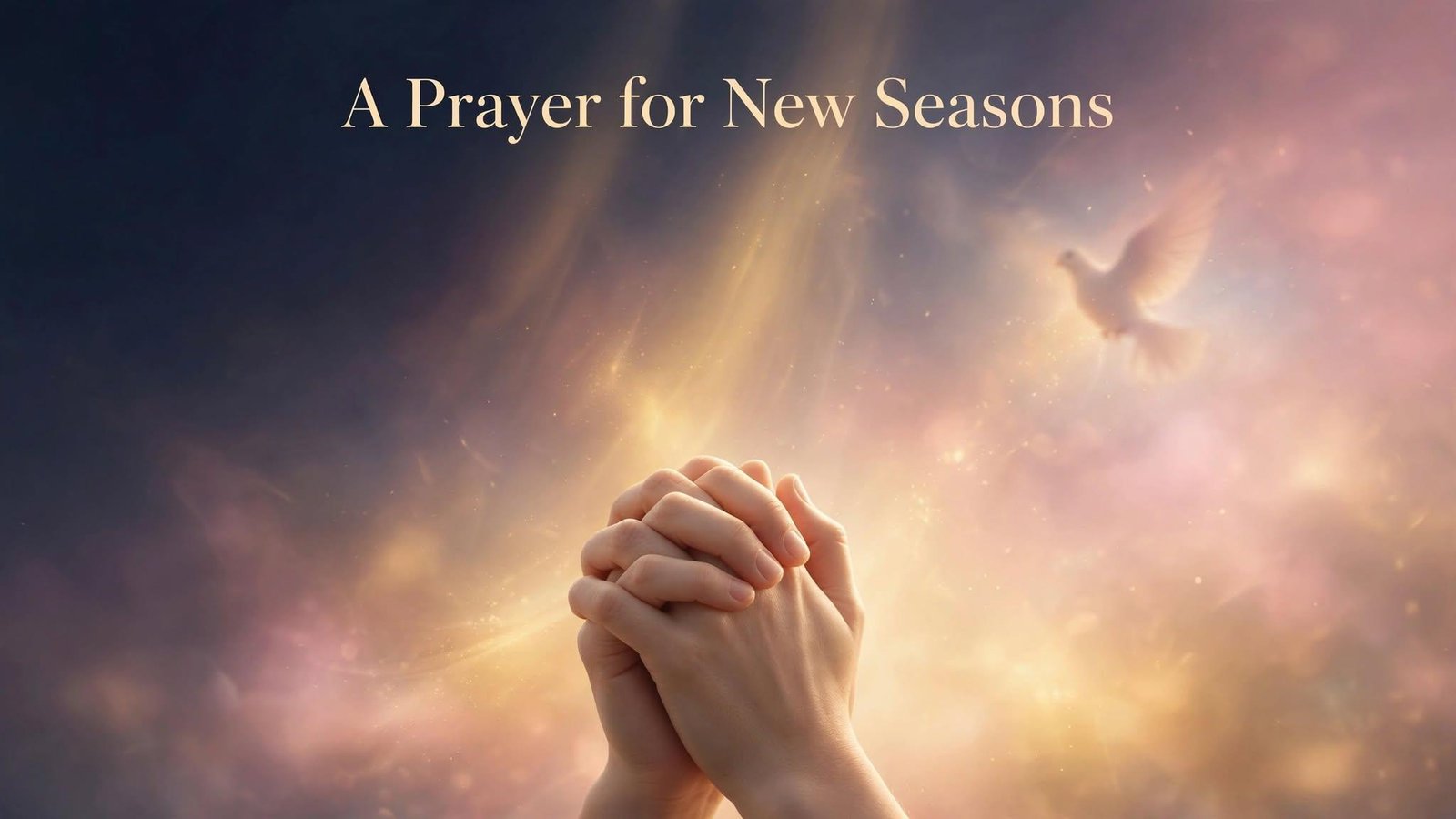 A prayer for when you keep seeing angel number 5555, praying hands in soft light