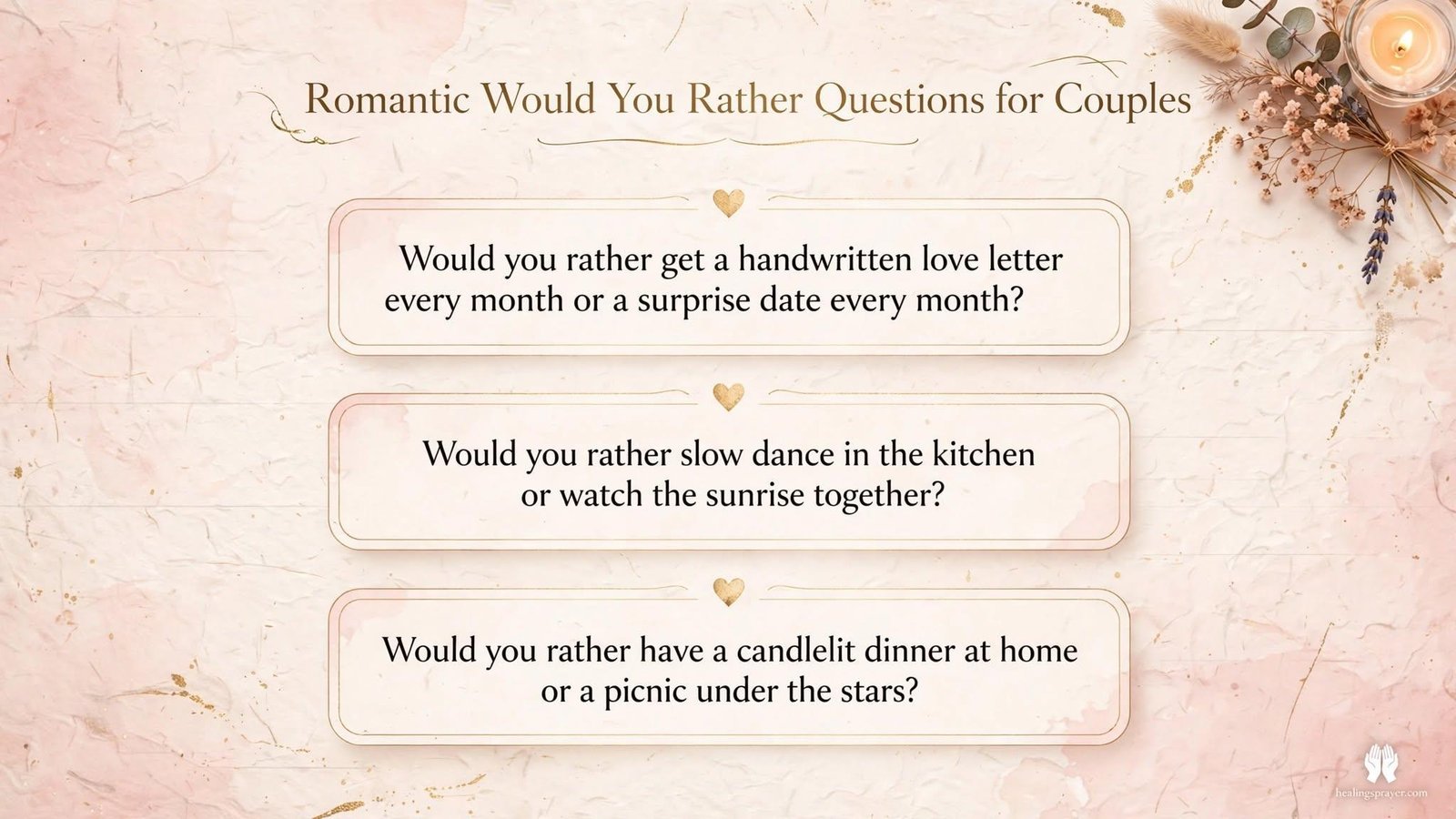 Romantic Would You Rather Questions for Couples