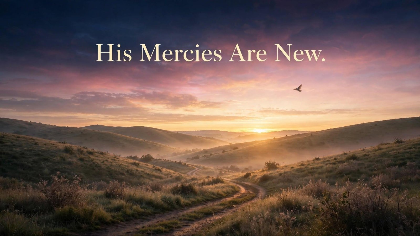 Sunrise over a quiet path symbolizing new beginnings and angel number 1110