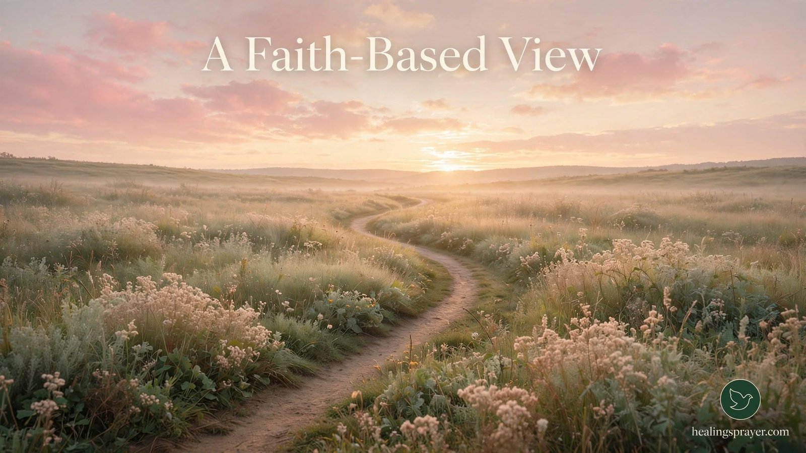 Gentle faith view of angel number 7777 meaning with a path of light through a field